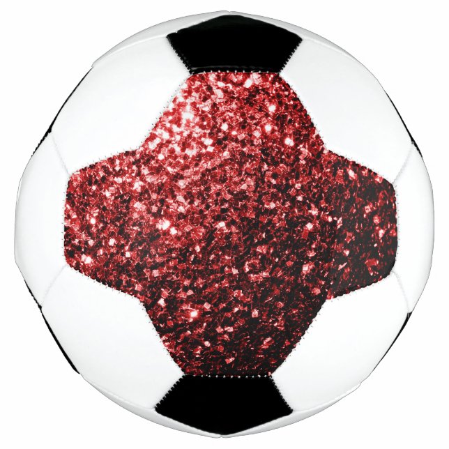 Ballon De Foot Flamme de parties scintillant rouge foncé brille (Devant)