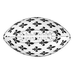 Ballon De Foot Fleur de Lis Motif, Royal French, Noir sur Blanc