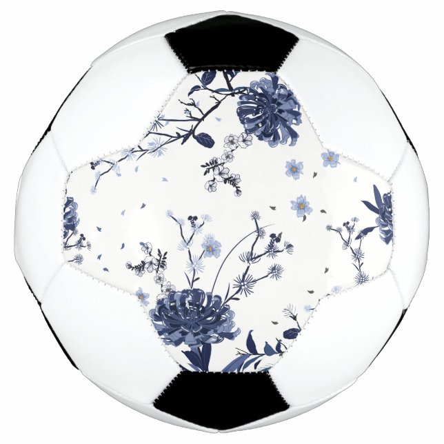 Ballon De Foot Fleurs bleues (Devant)