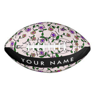 Ballon De Foot Fleurs Colorées, Fond Rose, Noir