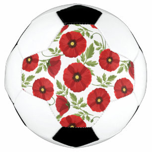 Ballon De Foot Fleurs d'été joyeuses floraison de pavot