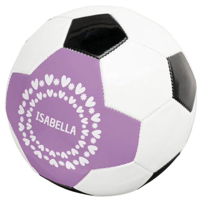 Ballon De Foot Fleurs Et Coeurs Nom (3/4)