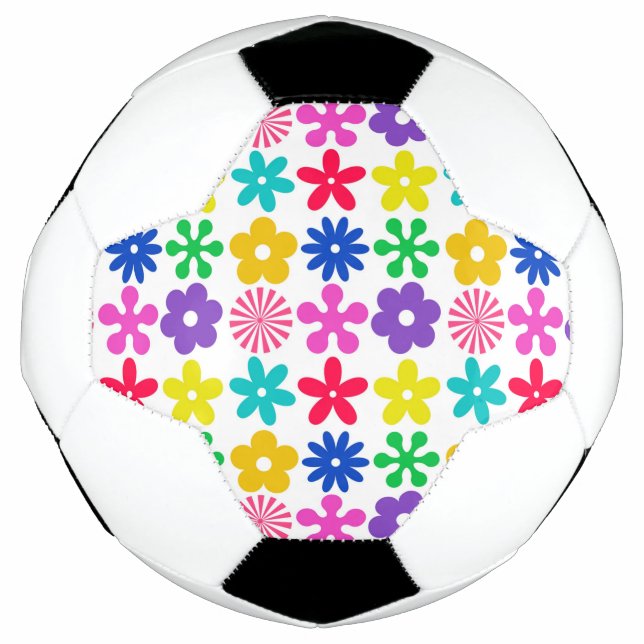 Ballon De Foot FLEURS RÉTRO super (Devant)