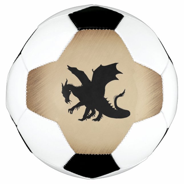 Ballon De Foot Fond rustique Dragon Noir (Devant)