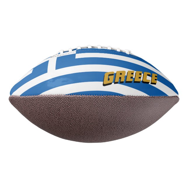 Ballon De Foot Football américain avec drapeau grec / Grèce (Tourné à 270°)