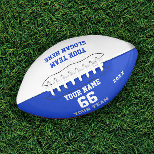 Ballon De Foot Football bleu personnalisé avec nom, nombre, équip