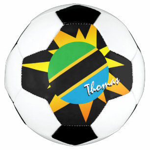 Ballon De Foot Football en Tanzanie et drapeau tanzanien / BANG