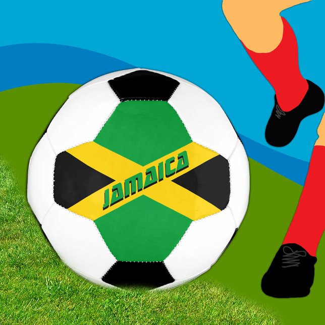 Ballon De Foot Football jamaïcain et drapeau jamaïcain / Sports (Créateur téléchargé)