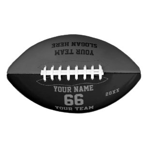 Ballon De Foot Football noir personnalisé avec nom, numéro, éq