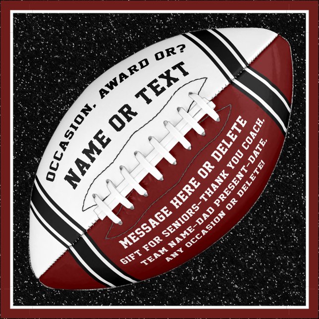 Ballon De Foot Football personnalisable, Changement de COULEURS,  (Unique gifts for football coaches. Personalized Football Balls. Maroon, Gifts for Football Seniors.)