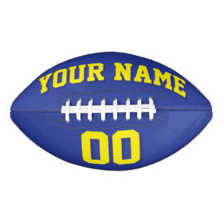 Ballon De Foot Football Personnalisé BLEU ET JAUNE