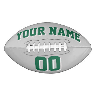 Ballon De Foot Football personnalisé GRIS ARGENTÉ VERT FONCÉ ET B