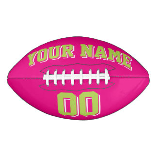 Ballon De Foot Football personnalisé rose chaud vert citron et bl