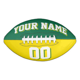 Ballon De Foot Football Personnalisé Vert Et Jaune BICOLORIS