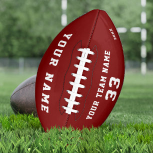 Ballon De Foot Football rouge personnalisé avec nom Numéro d'équi