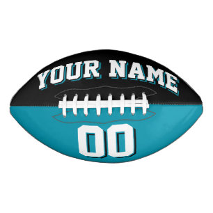 Ballon De Foot Football Turquoise Et Noir BICOLORÉ