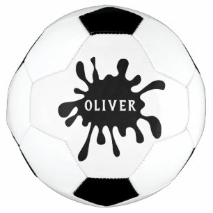 Ballon De Foot Fun Black Color Splash Name Kid`s