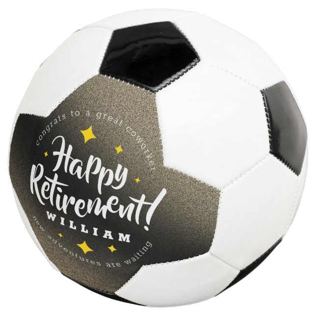 Ballon De Foot Fun Gold Glitter Stars Retirement New Adventures (3/4)