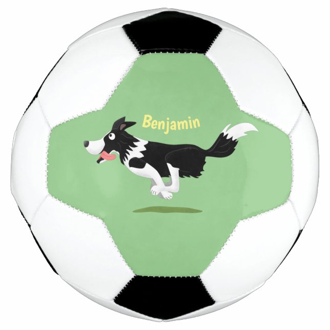 Ballon De Foot Funny Border Collie chien en course dessin animé (Devant)