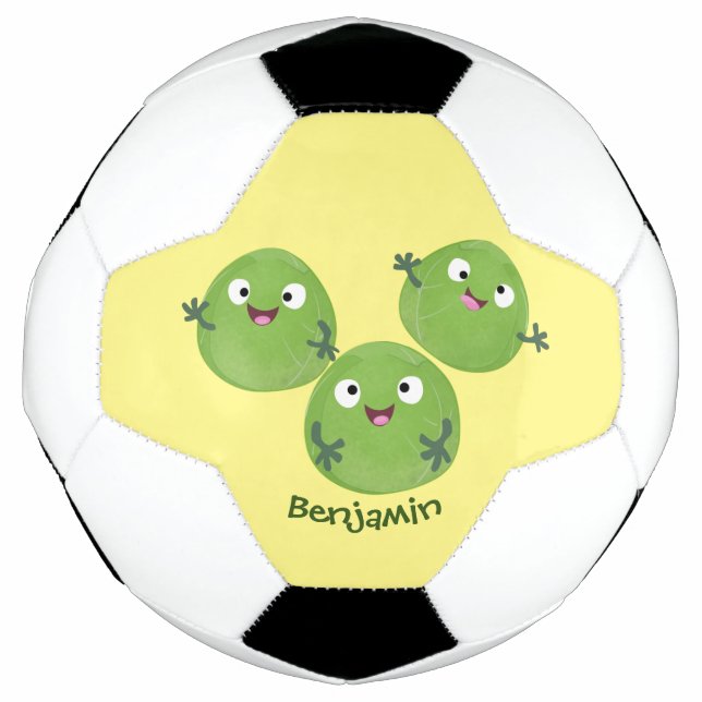 Ballon De Foot Funny Brussels sprouts légumes caricature (Devant)