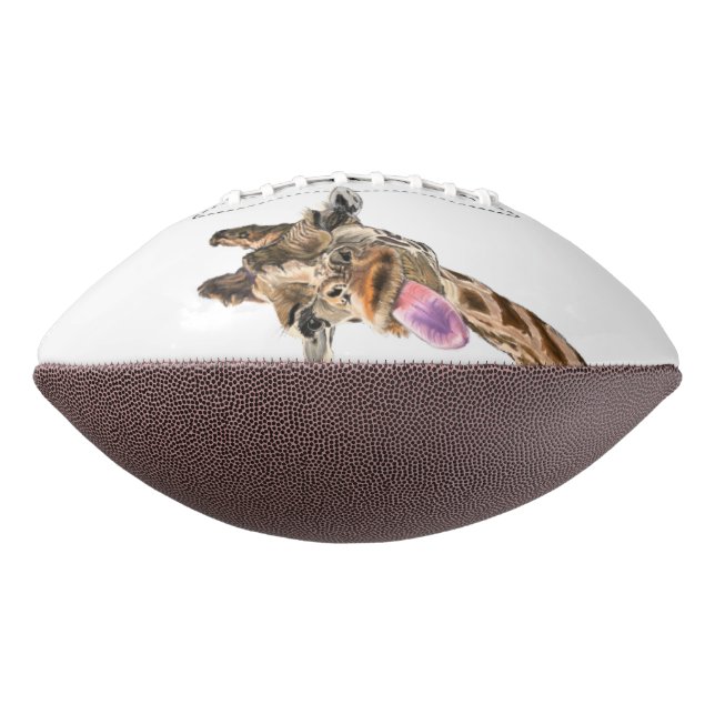 Ballon De Foot Funny Giraffe Tongue Out and Playful Wink - Smile  (Tourné à 90°)