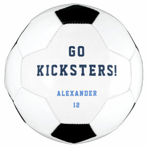 Ballon De Foot Garçon Adolescent Sports Blue Team Simple Soccer B