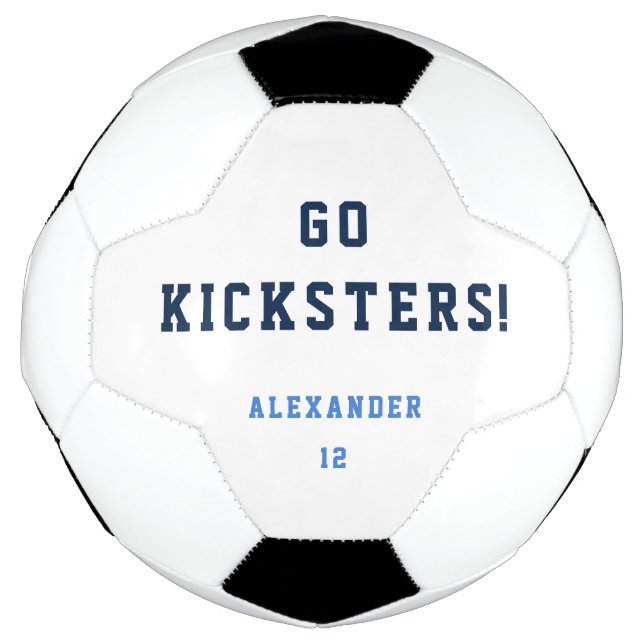 Ballon De Foot Garçon Adolescent Sports Blue Team Simple Soccer B (Devant)