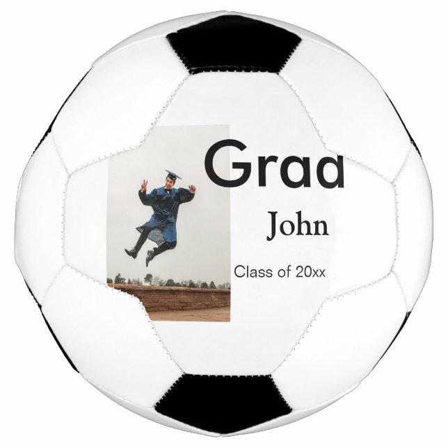 Ballon De Foot garçon ajouter le nom date année texte QR diplôme  (Devant)