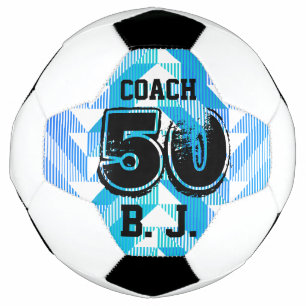 Ballon De Foot Garde personnalisée Turquoise Bleu rayures