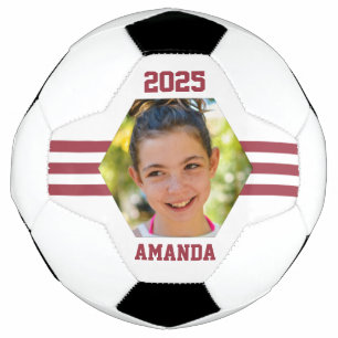 Ballon De Foot Garde-photos personnalisée Grandes bandes rouges 