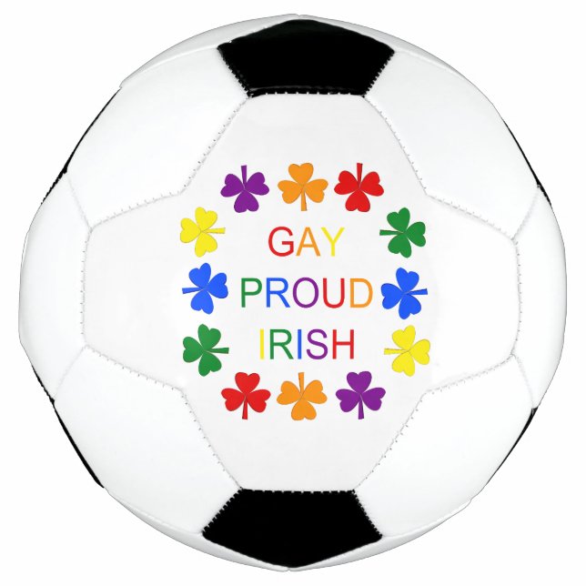 Ballon De Foot Gay Fier Irlandais LGBT Rainbow Shamrocks (Devant)