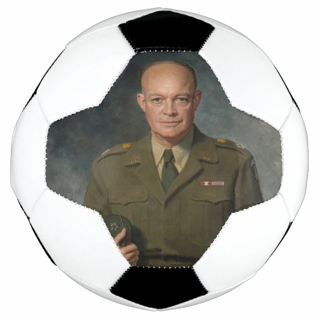 Ballon De Foot Général Dwight Eisenhower Portrait peint 5 étoiles (Devant)