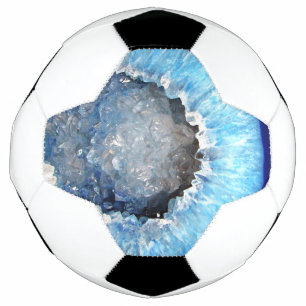 Ballon De Foot Géode cristal bleu tombé