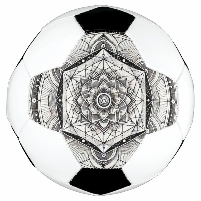 Ballon De Foot Géométrie - Monochrome : Précision cosmique (Devant)