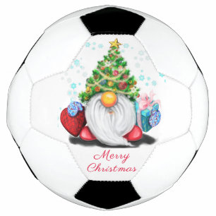 Ballon De Foot Gnome mignonne avec arbre de Noël Casquette et ca