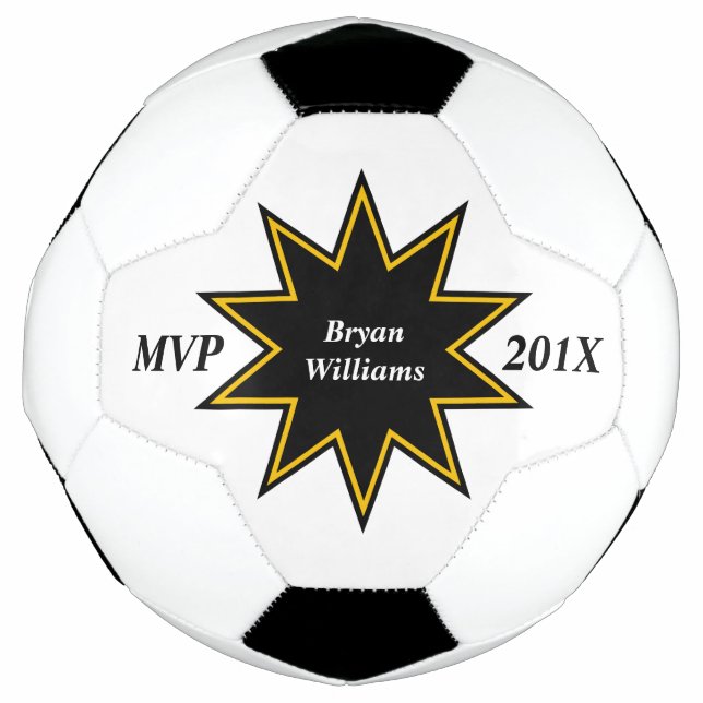 Ballon De Foot Gold Black Star MVP personnalisé (Devant)