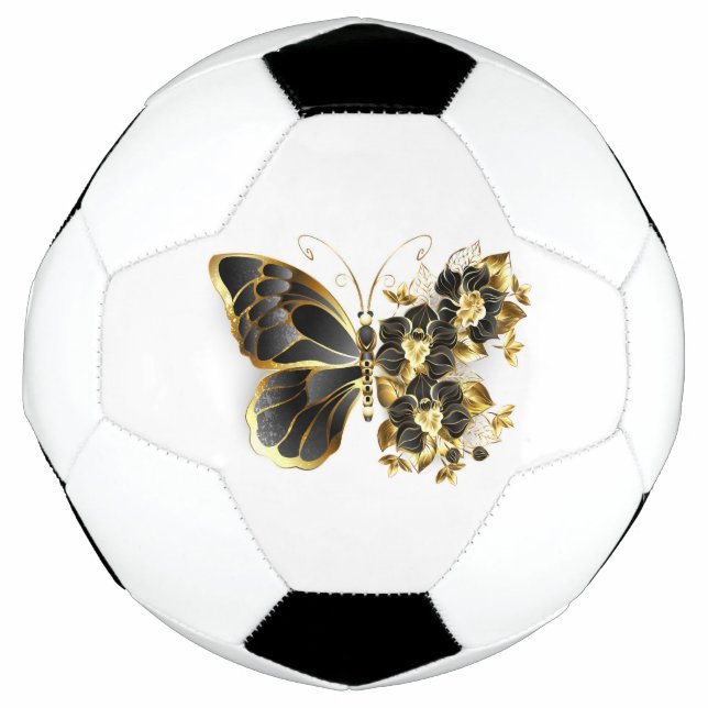 Ballon De Foot Gold flower Butterfly with Black Orchid (Devant)