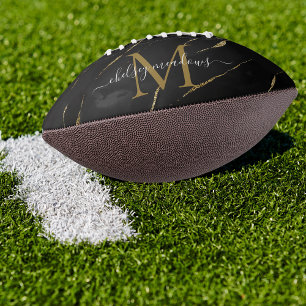 Ballon De Foot Gold Marble Monogram Calligraphy Script Name