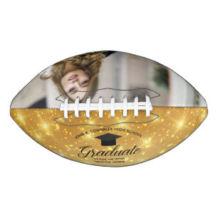 Ballon De Foot Gold Sparkle Graduation Chic Custom Graduate Photo
