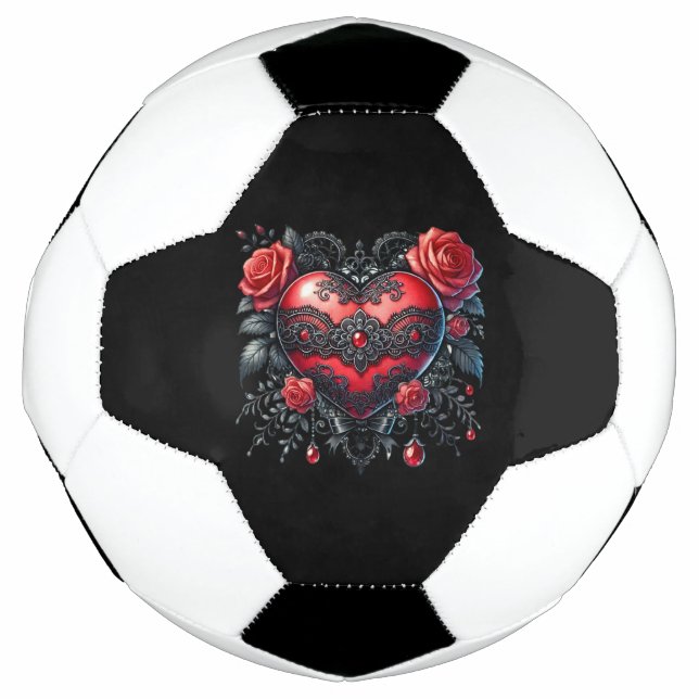 Ballon De Foot Gothic Heart Valentine Soccer Ball (Devant)