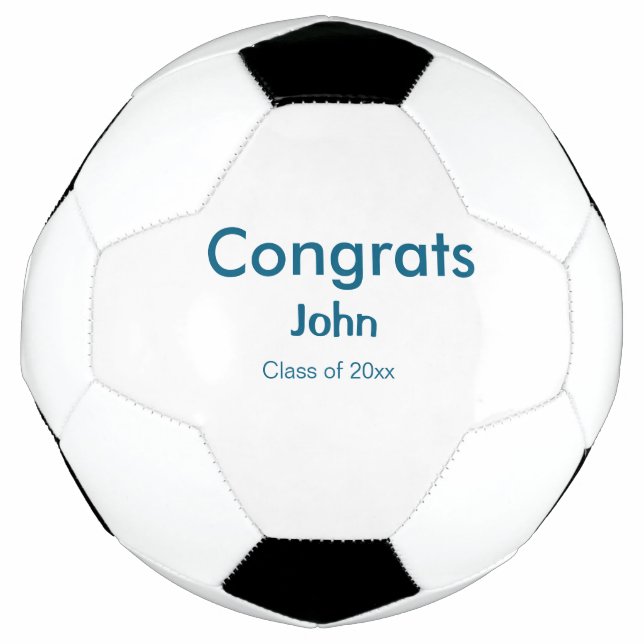 Ballon De Foot grand garçon ajouter nom félicitations date année  (Devant)
