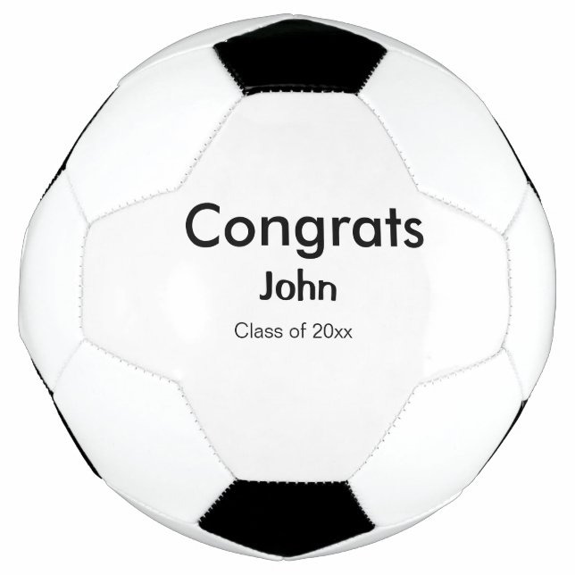 Ballon De Foot grand garçon ajouter nom félicitations date année  (Devant)