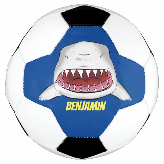 Ballon De Foot Grand requin blanc moyen dessin animé (Devant)