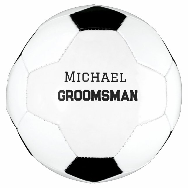 Ballon De Foot Groomsman simple minimal ajouter nom moderne mascu (Devant)