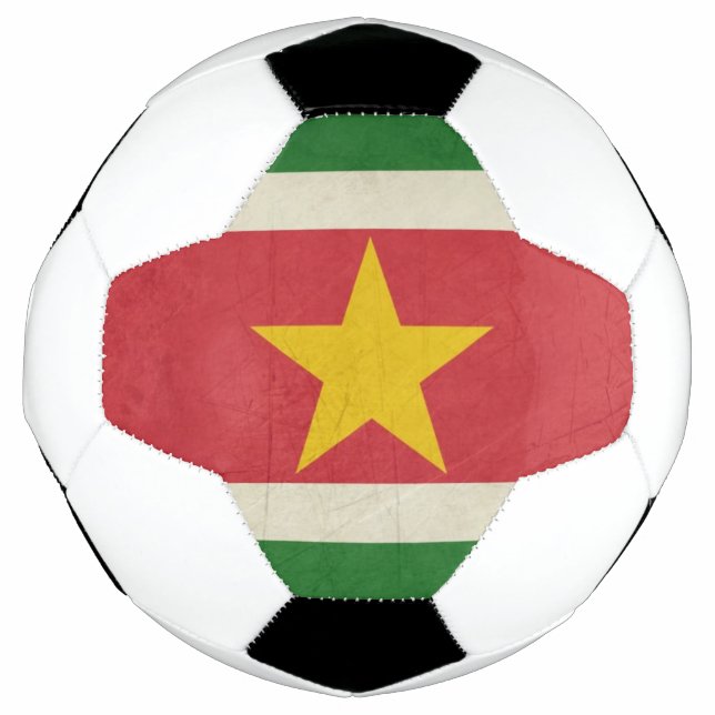 Ballon De Foot Grunge drapeau d'État souverain du Suriname (Devant)