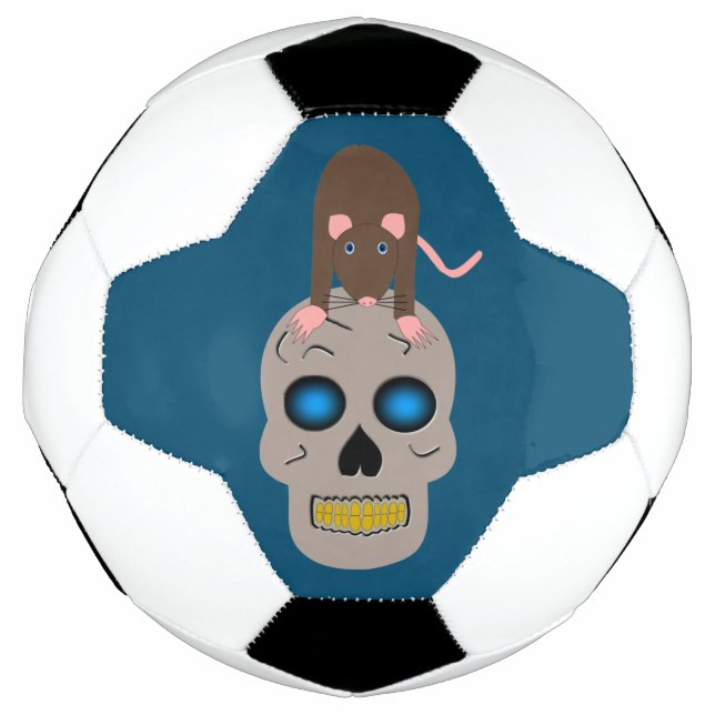 Ballon De Foot Halloween gothique du crâne et du rat (Devant)