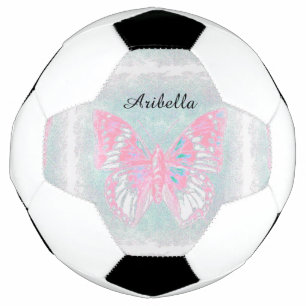 Ballon De Foot HAMbyWG - Boule de soccer - Papillon rose