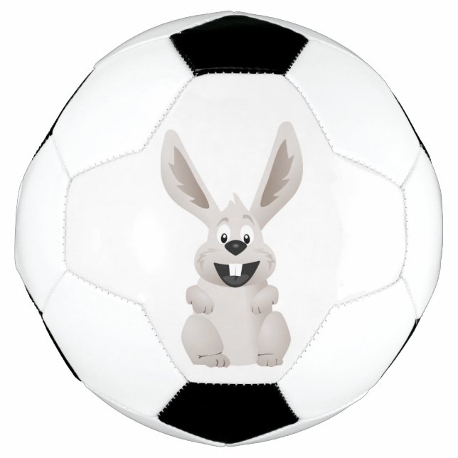 BALLON DE FOOT "HAPPY EASTER" BUNNY GRIS (Devant)