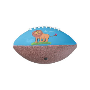 Ballon De Foot Happy lion with butterfly cartoon illustration