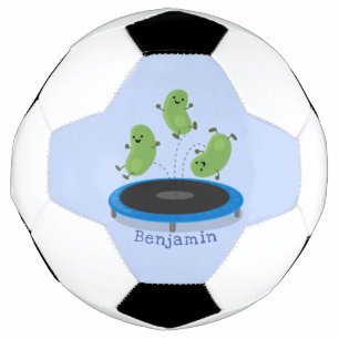 Ballon De Foot Haricots verts mignons sur dessin animé trampoline